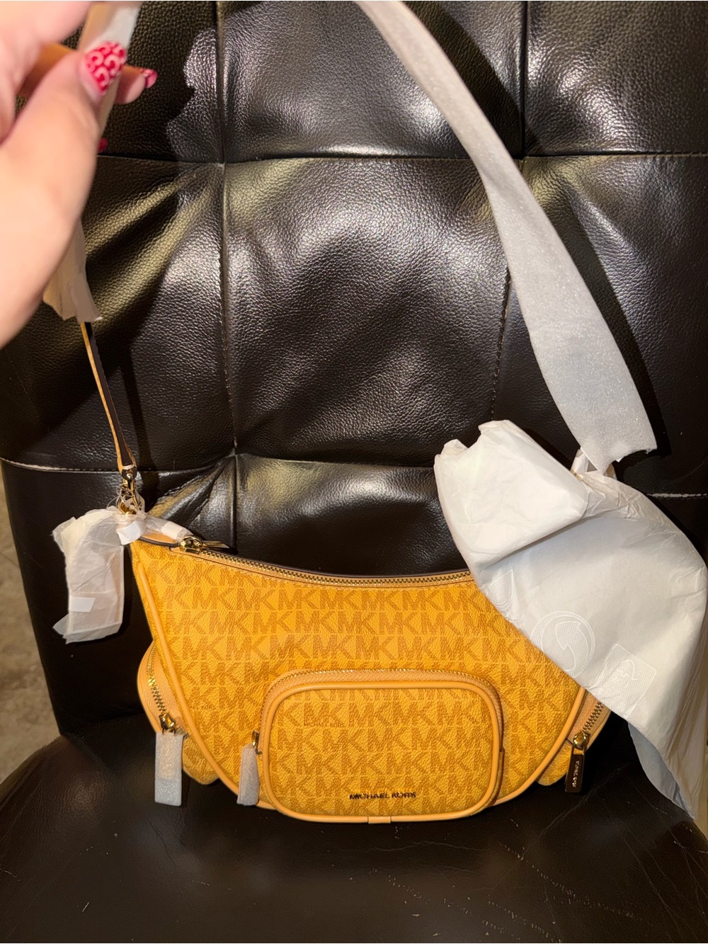 Michael Kors Yellow Merritt small Shoulder Bag